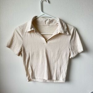 size small collared top, color cream